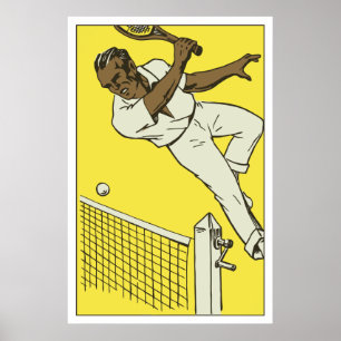 Retro tennis championship ad poster