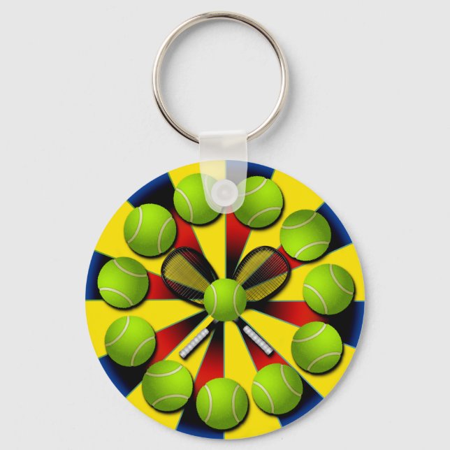 RETRO TENNIS DESIGN KEY RING (Front)