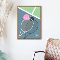 Retro Tennis Hard Court Star Custom Signature