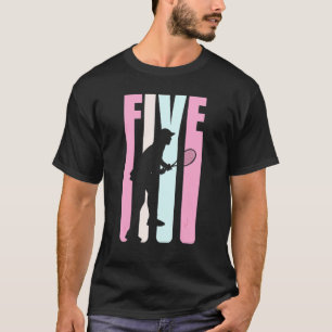 Retro Tennis Lovers 5th Birthday Funny 5 Years Old T-Shirt