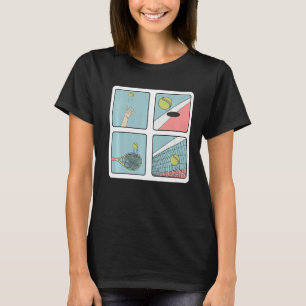 Retro Tennis Player Coach Single Doubles Racket Sp T-Shirt