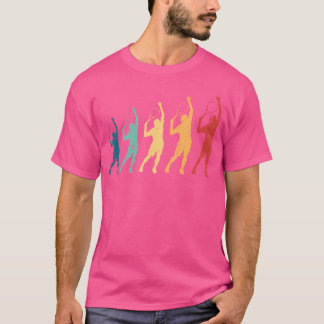 Retro Tennis Players  Racket Ball Court  Tennis Pl T-Shirt