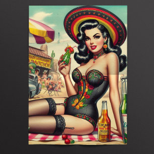 Retro Tequila Pin-up Tissue Paper