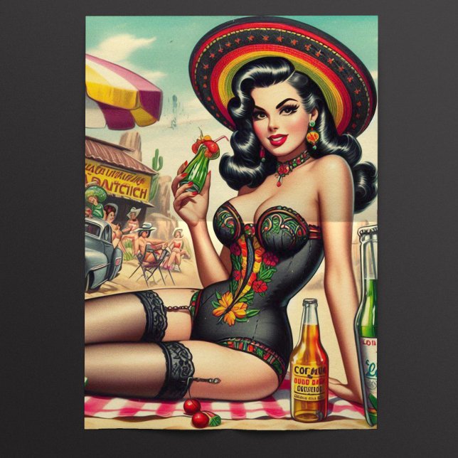 Retro Tequila Pin-up Tissue Paper (Creator Uploaded)