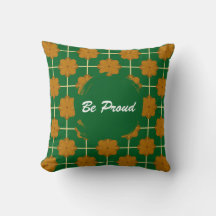 Retro Terra Bloom Floral Tile Throw Pillow