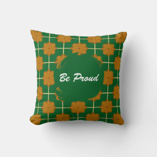 Retro Terra Bloom Floral Tile Throw Pillow