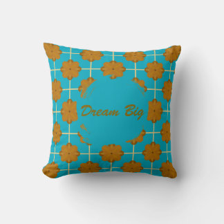 Retro Terra Bloom Floral Tile Throw Pillow