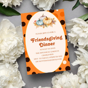 retro terracotta botanical fall  Friendsgiving  Invitation