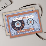 Retro Terracotta Cassette Tape Wedding Save The Date<br><div class="desc">Retro Terracotta Cassette Tape Wedding Save the Date Cards - Groovy Vintage Vibes for Your Special Day. Transport your guests back in time with our unique wedding save the date cards featuring a bold terracotta, burnt orange cassette tape design. Embrace the groovy essence of the seventies, nineties, and sixties, as...</div>