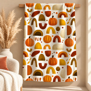 Retro Terracotta Dusty Green Rainbow Blanket Art