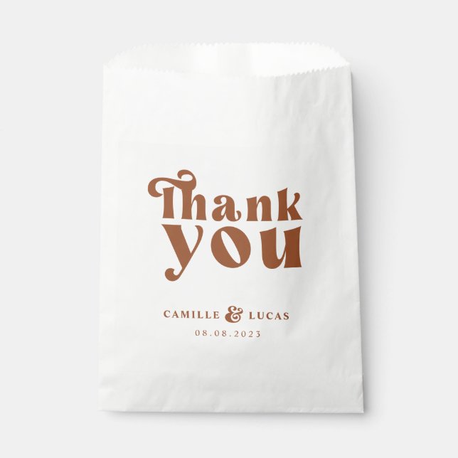 Retro Terracotta Favour Bags (Front)