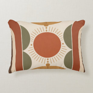Retro Terracotta Sun Geometry Decorative Cushion