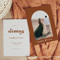 Retro Terracotta Wedding Party Invitation