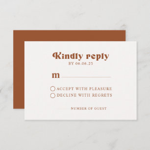 Retro Terracotta Wedding RSVP Card
