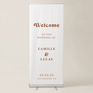 Retro Terracotta Welcome to our wedding  Retractab Retractable Banner