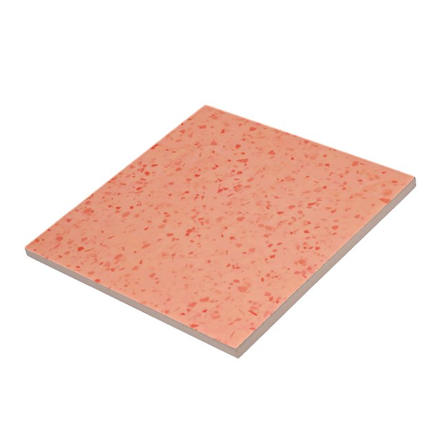 Retro Terrazzo Living Coral Elegant Pattern Tile (Side)