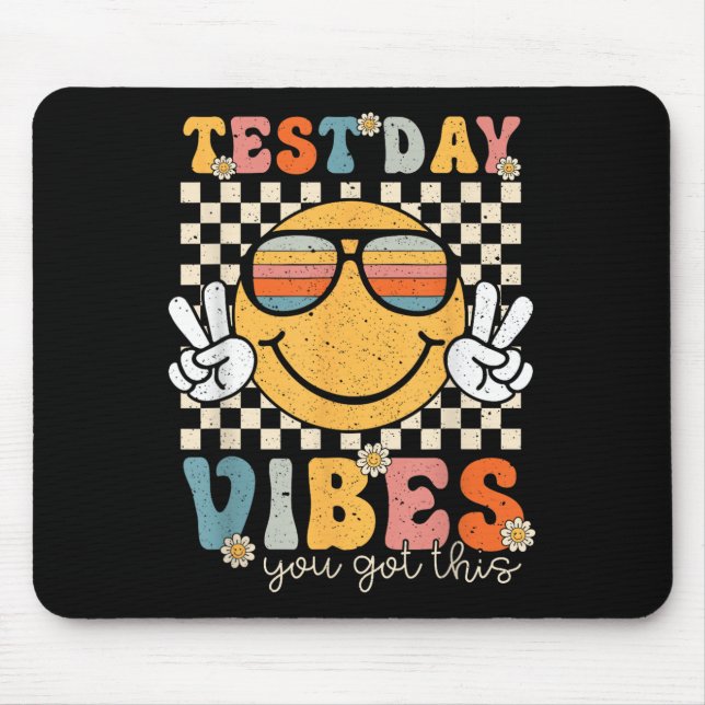 Retro Test Day Vibes You Got This Motivation Teach Mouse Mat (Front)