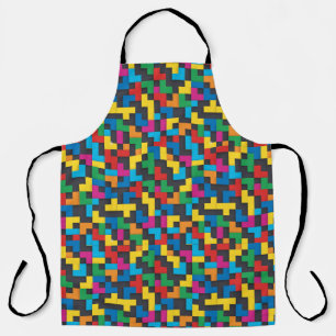 Retro Tetris Blocks Seamless Pattern Apron
