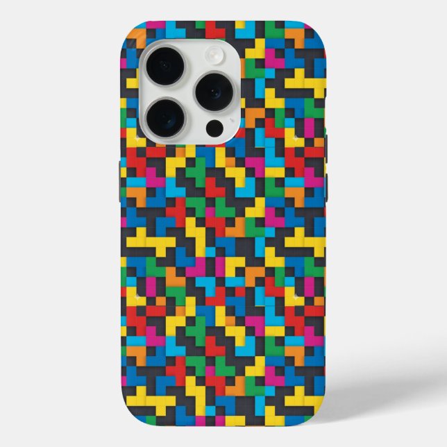 Retro Tetris Blocks Seamless Pattern Case-Mate iPhone Case (Back)