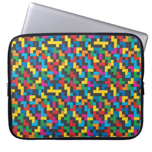 Retro Tetris Blocks Seamless Pattern Laptop Sleeve