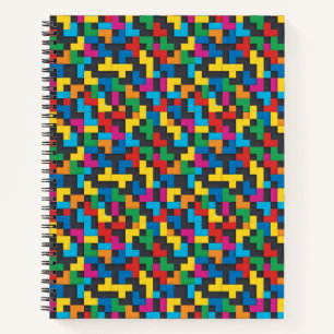 Retro Tetris Blocks Seamless Pattern Notebook