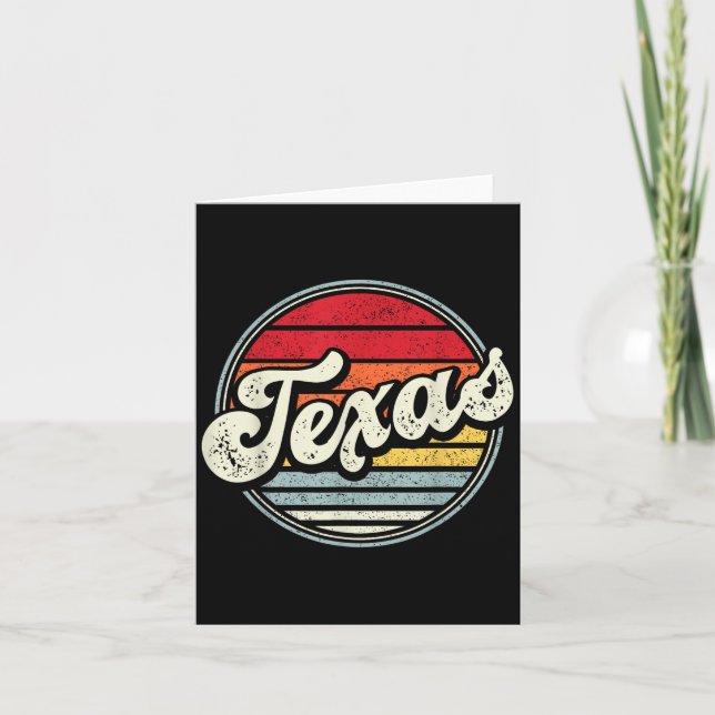 Retro Texas Home State Cool 70s Style Sunset Men W Card (Front)