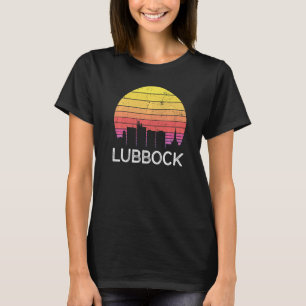 Retro Texas Lubbock Skyline Vintage Urban Building T-Shirt