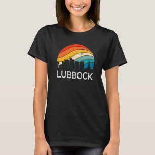 Retro Texas Lubbock Skyline Vintage Urban Skyscrap T-Shirt