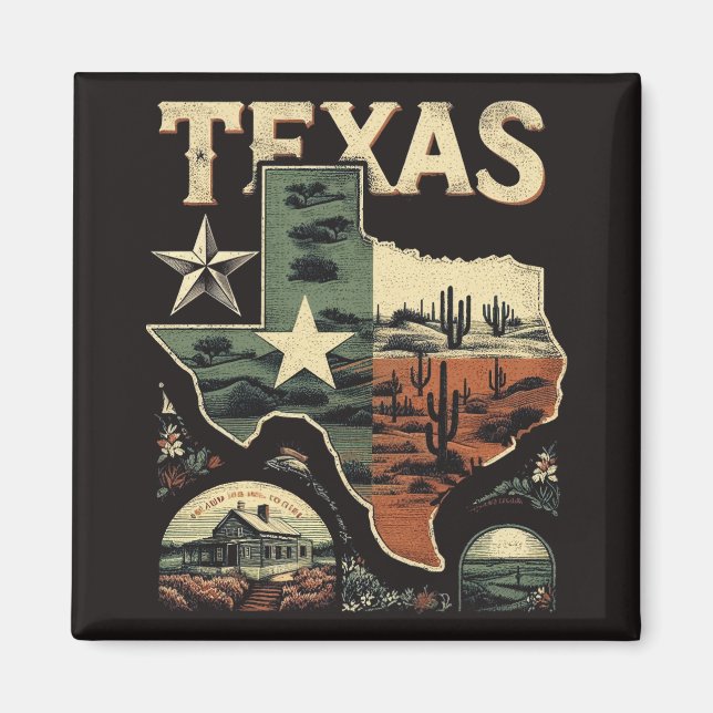Retro Texas Magnet (Front)