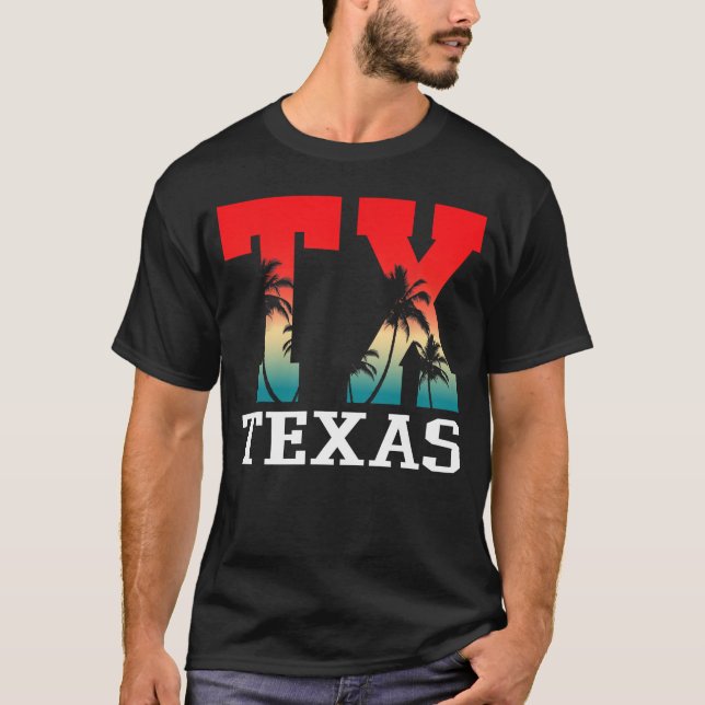 Retro Texas Palm Tree Souvenirs Vintage T-Shirt (Front)