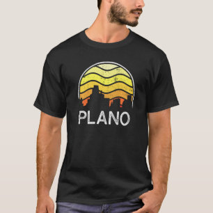 Retro Texas Plano Visitors Skyline Vintage Urban T-Shirt