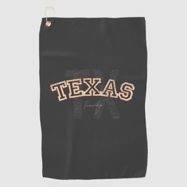 Retro Texas Vintage Lone Star State USA Golf Towel (Front)
