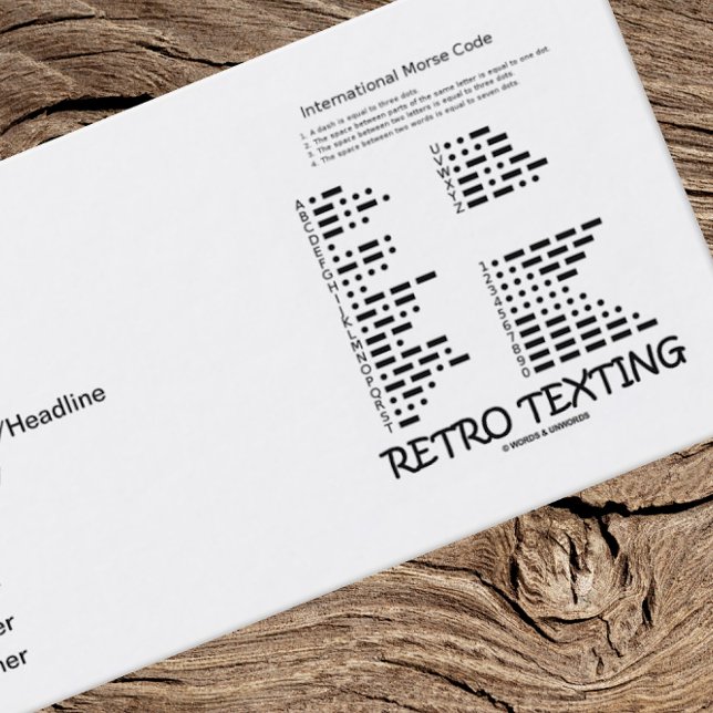 Retro Texting (International Morse Code) Business Card (If you use Morse Code, you'll enjoy introducing yourself with this "Retro Texting" business card)