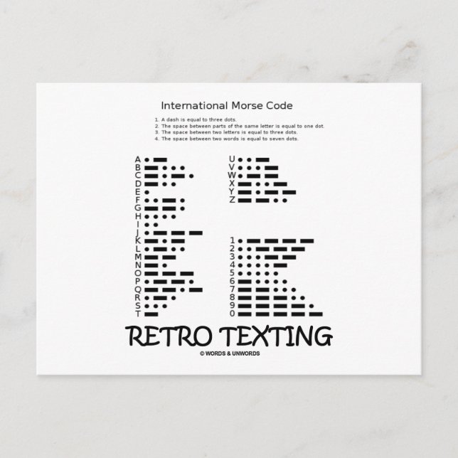 Retro Texting (Internatonal Morse Code) Postcard (Front)
