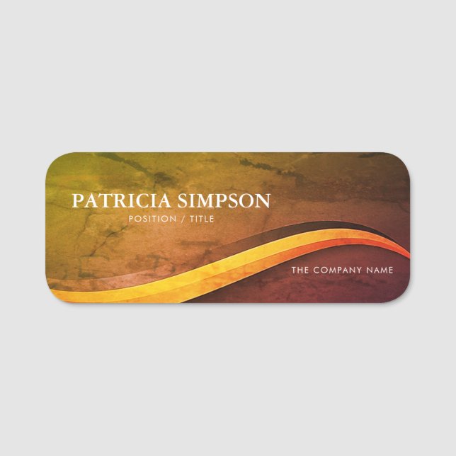 Retro Textured Grunge: Chic Professional & Casual Name Tag (Front)