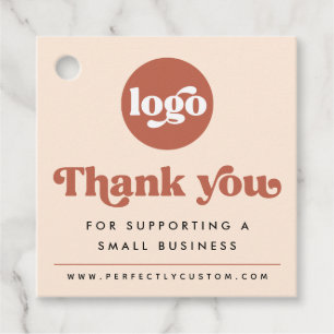 Retro thank for you supporting a small business favour tags
