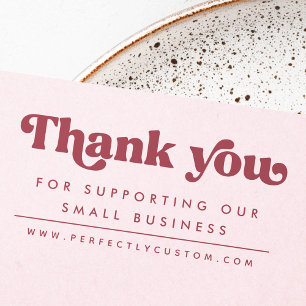Retro thank for you supporting our business URL Rubber Stamp