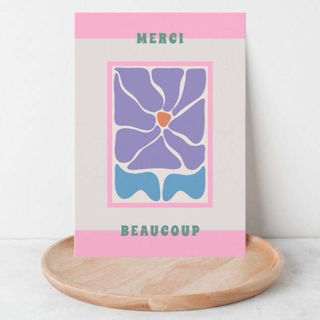 Retro Thank You Card blue Flower Thank You Card (Creator Uploaded)