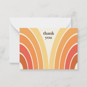 Retro Thank You Stripes 70's 80s Orange Yellow Card