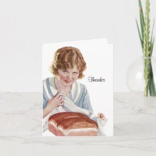 Retro Thank You Thanks For The Dough Bread Card