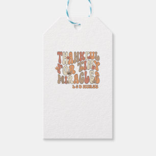Retro Thankful For Tiny Miracles Thanksgiving Labo Gift Tags