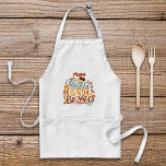 Retro Thankful Grateful Blessed Monogram Name  Standard Apron<br><div class="desc">The Thankful, Grateful, and Blessed monogram name apron is designed with personalisation in mind for chefs, cooks, or grillers. The design aesthetic features the fall and autumn seasons, displaying trendy retro typography such as "Thankful, Grateful, Blessed". It serves as a reminder to everyone to be thankful this season as you...</div>