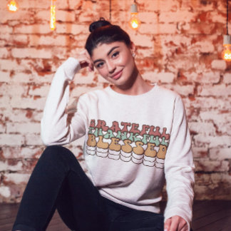 Retro Thankful Sweatshirt, Family Thanksgiving Sweatshirt
