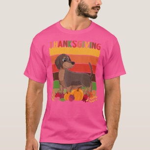 Retro Thanksgiving Decor Dachshund Dog Thanksgivin T-Shirt