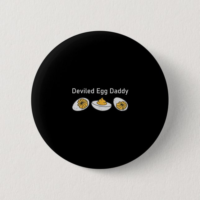 Retro Thanksgiving Deviled Egg Daddy Funny  6 Cm Round Badge (Front)