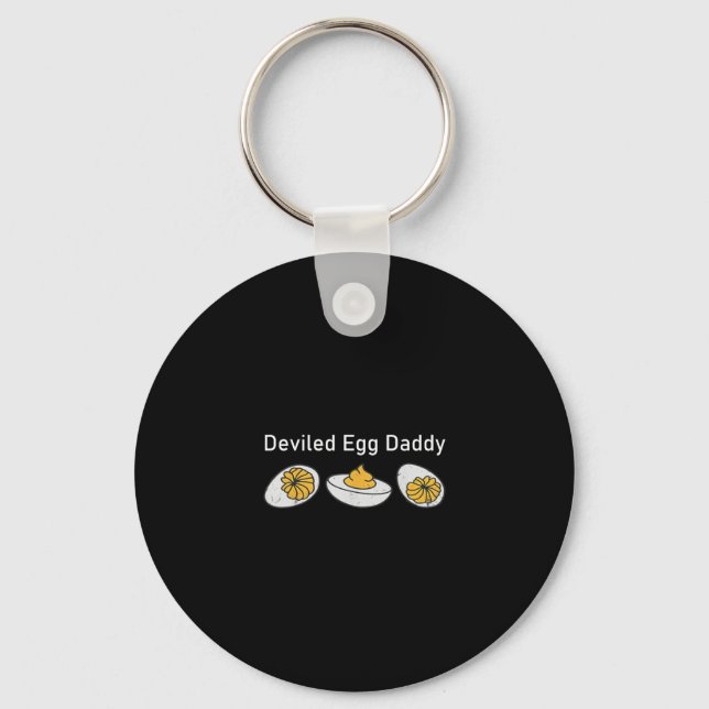 Retro Thanksgiving Deviled Egg Daddy Funny  Key Ring (Front)