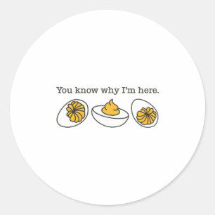Retro Thanksgiving Dinner You Know Why I'm Here De Classic Round Sticker