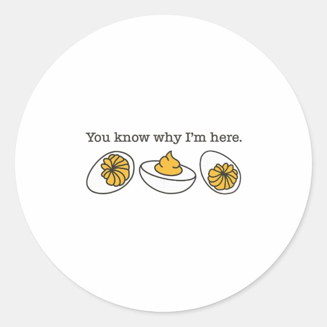 Retro Thanksgiving Dinner You Know Why I'm Here De Classic Round Sticker (Front)