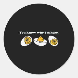 Retro Thanksgiving Dinner You Know Why I'm Here De Classic Round Sticker
