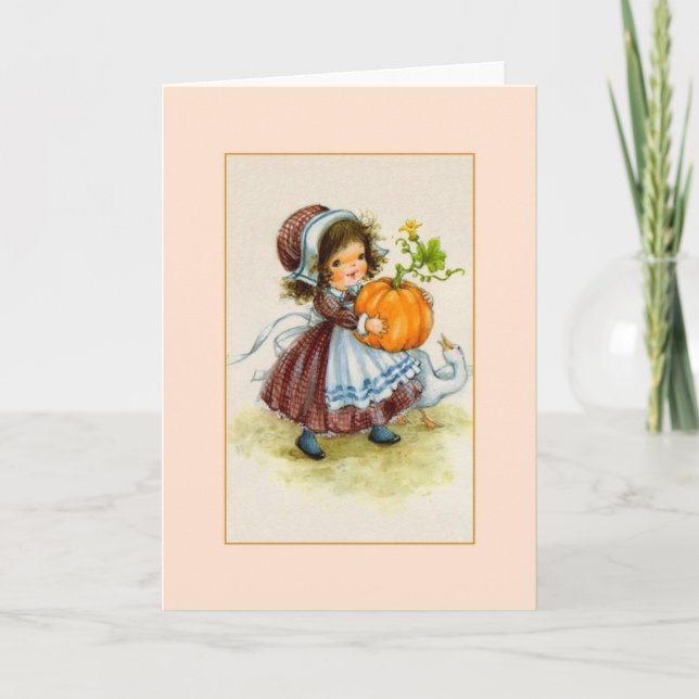 Retro Thanksgiving Harvest Greeting Card (Front)